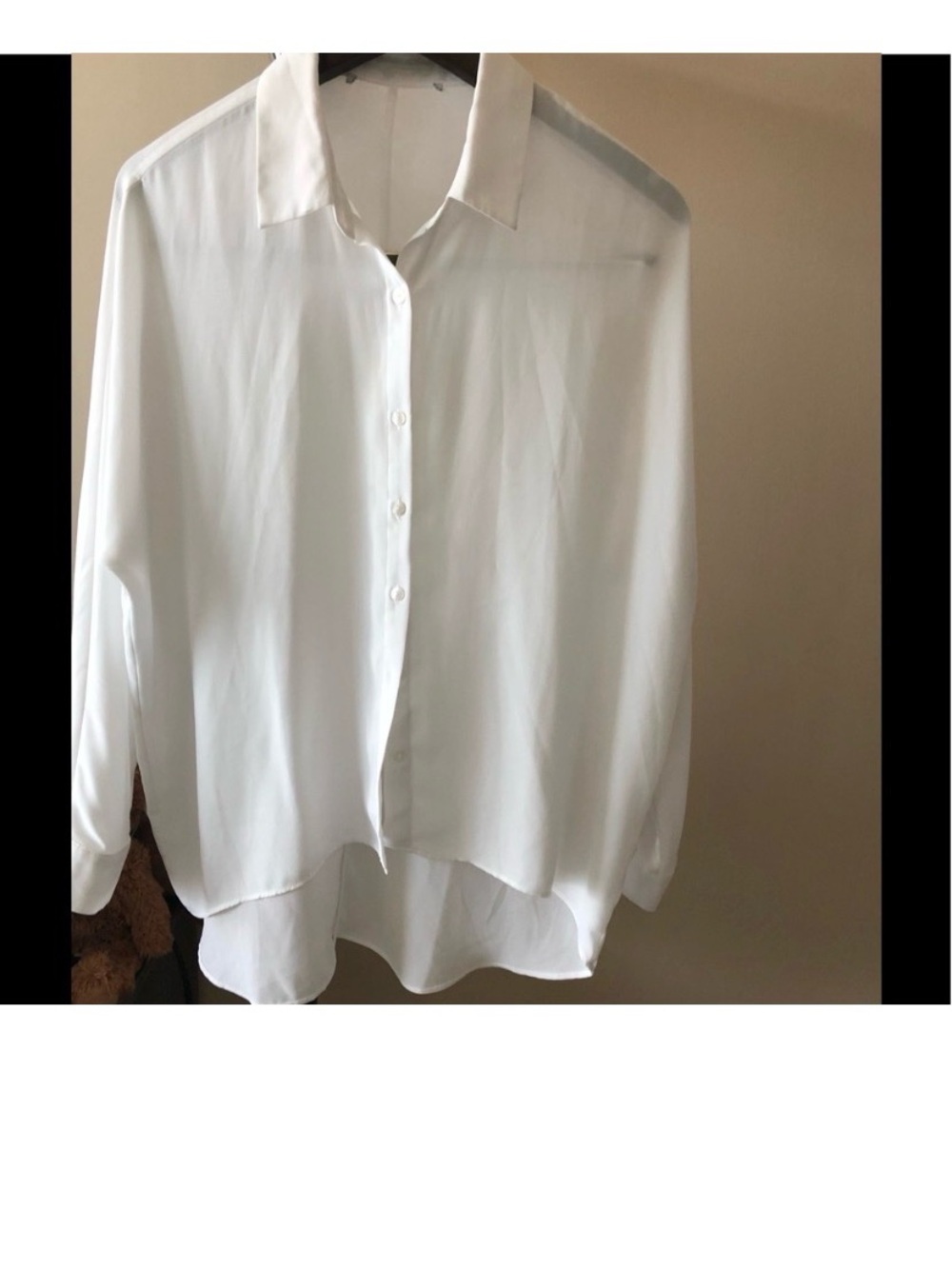 Women Vintage  White Long-Sleeve Dress Shirt - Classic Collar
